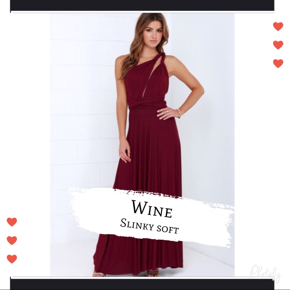 NEW•S-L•Ella Elegant Multi-Way Dress- Wine or White